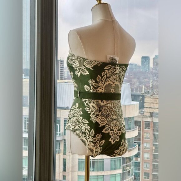 🆕 ZIMMERMANN 🧿 NWT Paisley Bandeau 1PC Swim Suit, Khaki Cream - Sz 2 US 6 - Picture 10 of 16